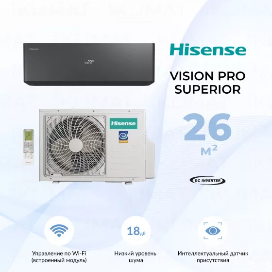 Hisense VISION PRO CARBON SUPERIOR DC Inverter AS-10UW4RXVQH00A(B) Главное фото