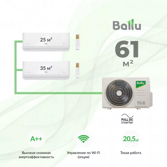 Ballu Eco Smart BM3OI-FM/out-21HN8_V1/EU + BSYI-FM/in-09HN8_V1/EU + BSYI-FM/in-12HN8_V1/EU Главное фото