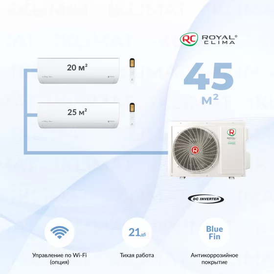Royal Clima Multi Gamma Gloria 2TFM-17HN/OUT + RCI-GLD07HN + RCI-GLD09HN Главное фото