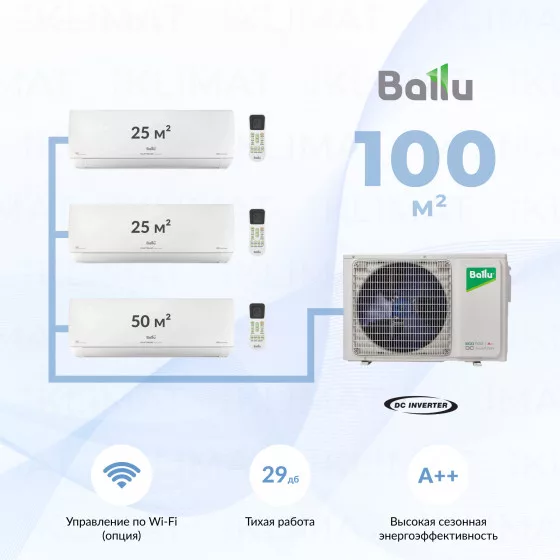 Ballu BA4OI-FM/out-36HN8/EU + 2*BSUI-FM/in-09HN8/EU + BSUI-FM/in-18HN8/EU Главное фото