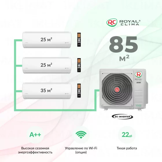 Royal Clima Multi Flexi 4RMX-28HN/OUT + 2*RCI-TMN09HN + RCI-TMN12HN Главное фото