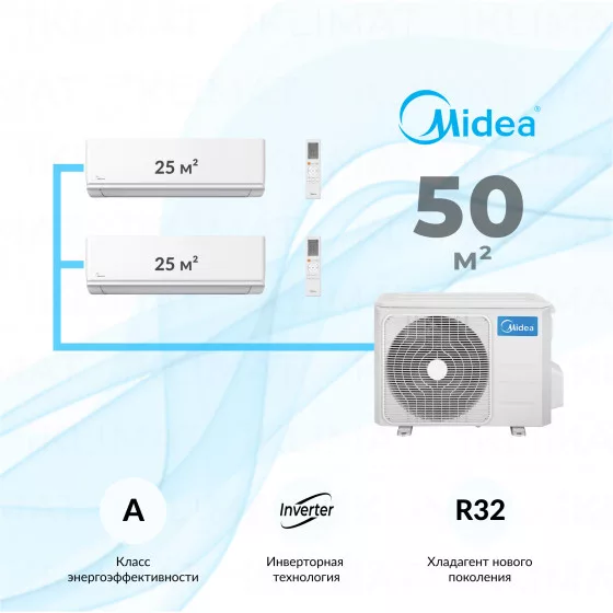 Midea M2OE-18HFN8-Q1 + 2*MMAG2-09N8D0-I Главное фото