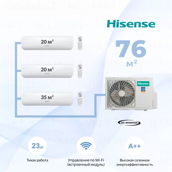 Hisense AMW4-27U4RJC + 2*AMS-07UW4RMRKB00 + AMS-12UW4RXRKB00  Главное фото