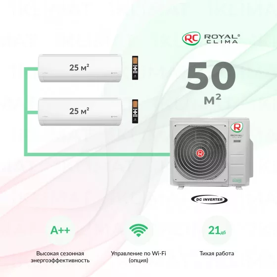 Royal Clima Multi Flexi 2RMN-18HN/OUT  + 2*RCI-TMN09HN Главное фото