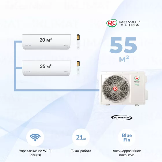 Royal Clima Multi Gamma Gloria 2TFM-17HN/OUT + RCI-GLD07HN  + RCI-GLF12HN Главное фото