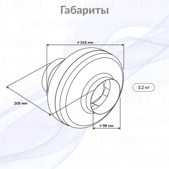 Круглый канальный вентилятор TUBE 100 XL Второе фото