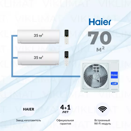 Haier FLEXIS Super Match 3U70S2SR5FA + 2*AS35S2SF3FA-W Главное фото