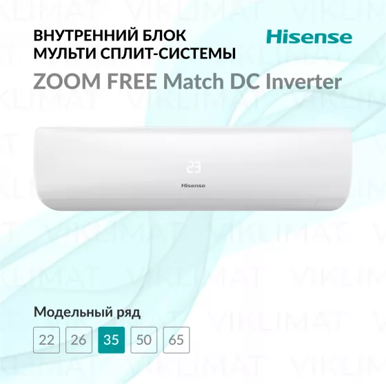 Hisense ZOOM FREE Match DC Inverter R32 AMS-12UW4RXRKB00 Главное фото