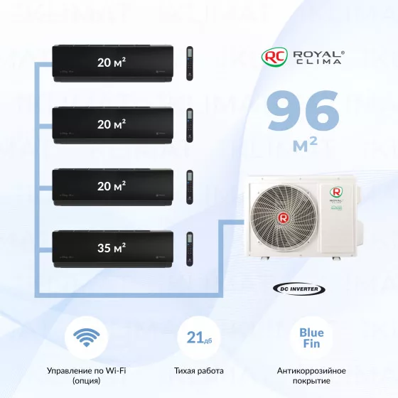 Royal Clima Multi Gamma Attica 4TFM-32HN/OUT + 3*RCI-AND09HN + RCI-ANF12HN Главное фото