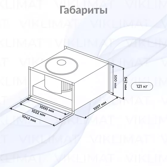 Вентилятор прямоугольный канальный SHUFT RFD-B 1000х500-4S VIM Второе фото