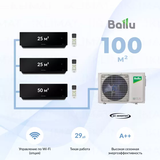 Ballu BA4OI-FM/out-36HN8/EU + 2*BSUI-FM/in-09HN8/EU_BL + BSUI-FM/in-18HN8/EU_BL Главное фото